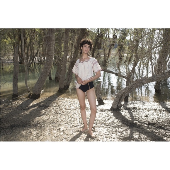 V.DE. VINSTER Kala Burgundy Handmade Peasant Blouse Lagenlook Handmade - Picture 2 of 16